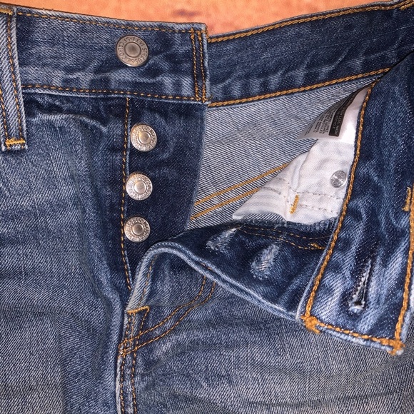 Levi’s NON Stretch 501 Jean Shorts 24” Raw Hem Px - Picture 4 of 5